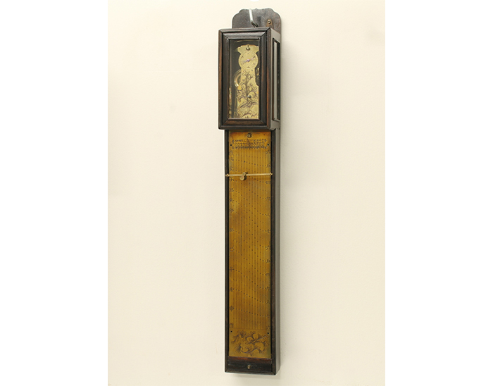 Pillar Clock with Balance Wheel and Corrugated Dial Panel